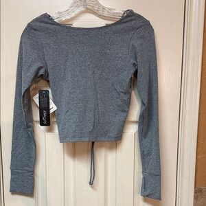 Stylestalker Heather Gray Long Sleeve Crop Top